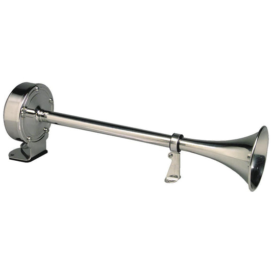 Schmitt & Ongaro Marine Horns Schmitt  Ongaro Deluxe All-Stainless Single Trumpet Horn - 12V [10027]