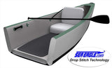 SeaEagle Inflatable Canoe Sea Eagle - TC16 3 Person 16' White/Green Inflatable Travel Canoe Wood/Web Seats Electric Pump Package ( TC16K_EP3W )