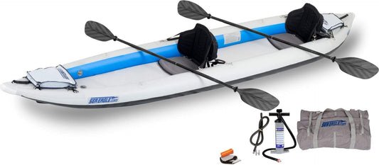 SeaEagle Inflatable Kayak 2 Person Sea Eagle - 465FT 2 Person 15'3" White/Blue FastTrack Pro Kayak Package ( 465FTK_P2 )