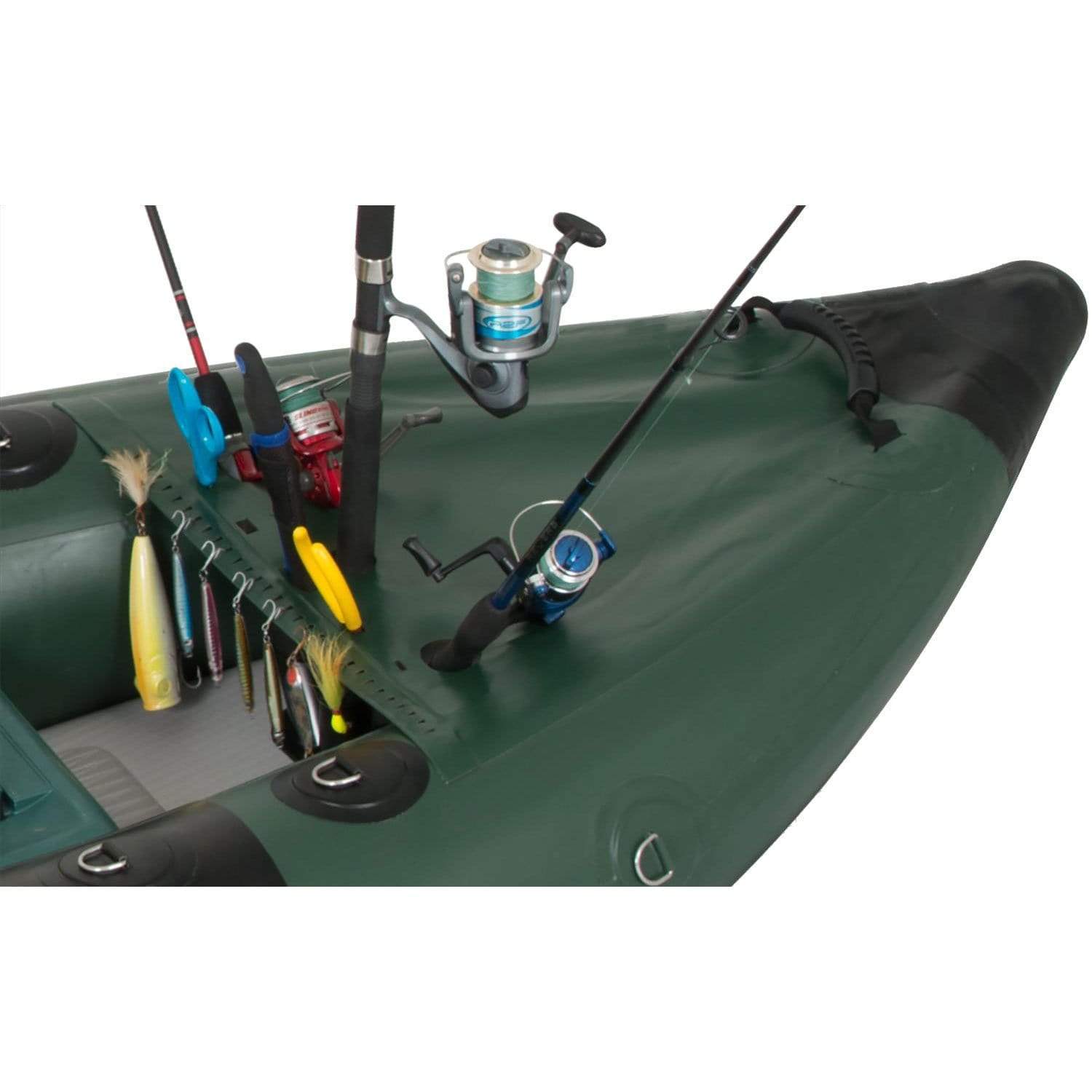 SeaEagle Inflatable Kayak Sea Eagle - 350FX One Person 11'6" Green Fishing Explorer Inflatable Fishing Boat Swivel Seat Fishing Rig Package ( 350FXK_FR )