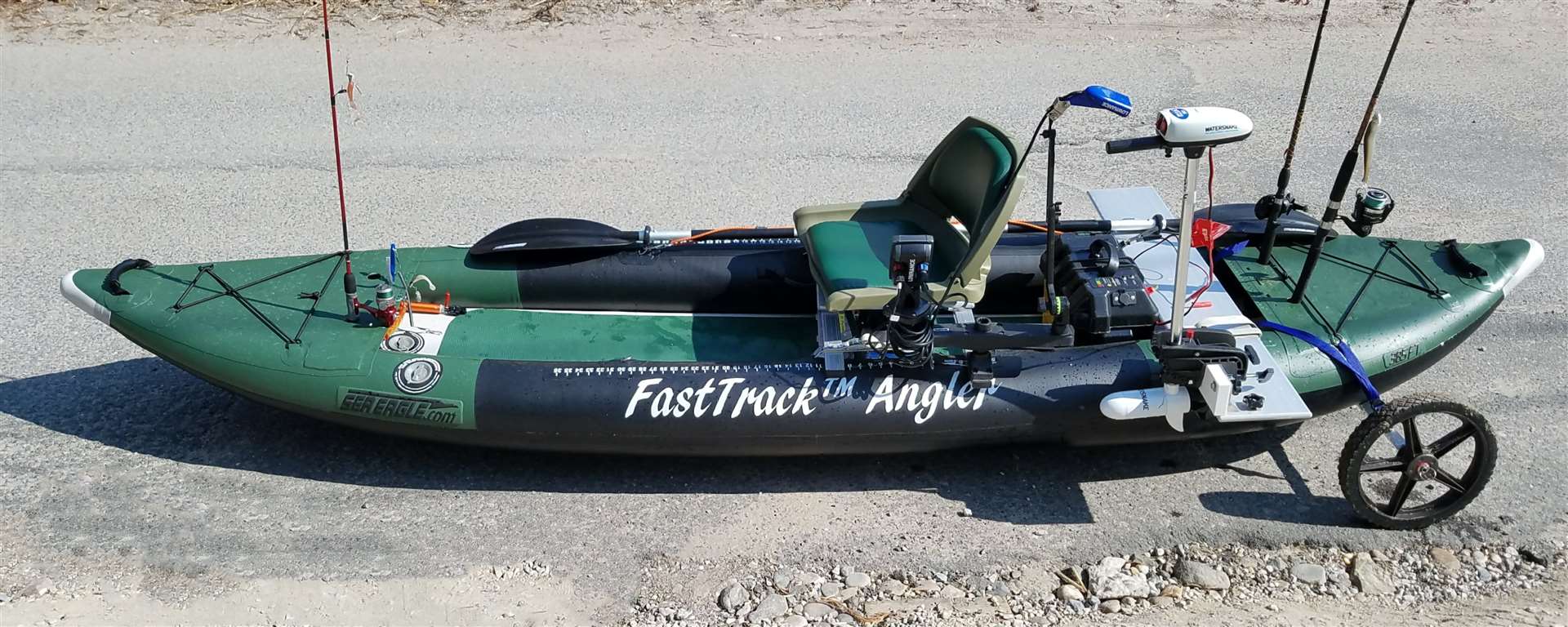 SeaEagle Inflatable Kayak Sea Eagle - 385FTA 3 Person 12'6" Green FastTrack Angler Inflatable Angler Pro Fishing Boat Package ( 385FTAK_P )