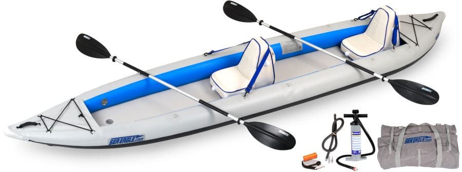 SeaEagle Inflatable Kayak Sea Eagle - 465FT 3 Person 15'3" White/Blue FastTrack Inflatable Kayak Deluxe Package ( 465FTK_D2 )