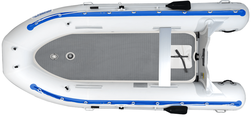 SeaEagle Transom Boat Packages Sea Eagle - 14SRK 7 Person 14' White/Blue Sport Runabout Inflatable Boat Swivel Seat Canopy Package ( 14SRK_SWC )