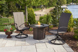 Outdoor Greatroom - Grey Stonefire Round Gas Fire Pit Table - SF-32-GRY-K