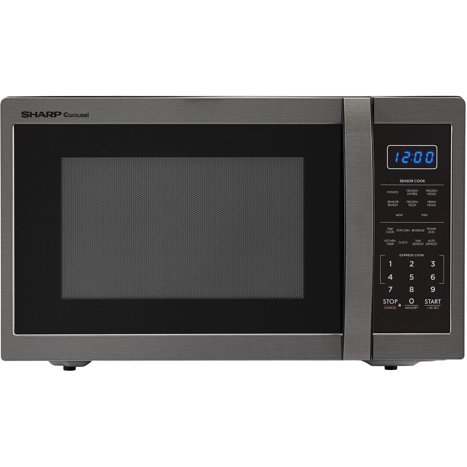 Sharp Sharp Carousel 1.4 Cu. Ft. 1100W Countertop Microwave Oven in Black Stainless Steel