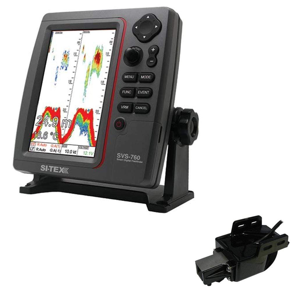SI-TEX Fishfinder Only SI-TEX SVS-760 Dual Frequency Sounder 600W Kit w/Transom Mount Triducer [SVS-760TM]