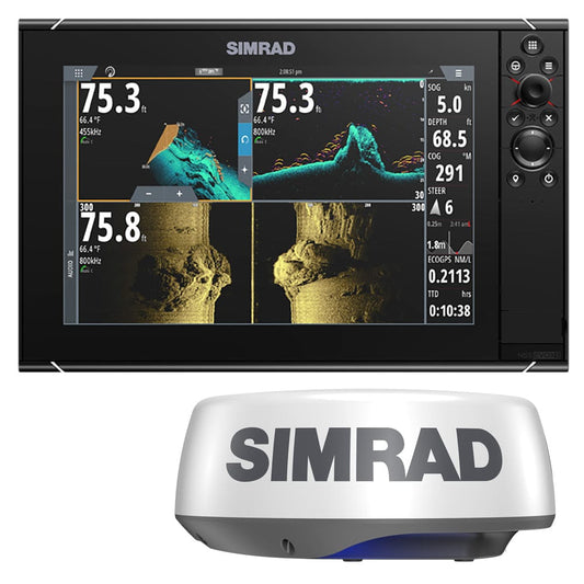 Simrad GPS - Fishfinder Combos Simrad NSS12 evo3S Combo Multi-Function Chartplotter/Fishfinder Radar Bundle HALO20+ - No HDMI Video Outport [000-15555-002]