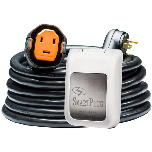 SmartPlug Accessories SmartPlug RV Kit 30 Amp 30 Dual Configuration Cordset - Black (SPX X Park Power)  Non Metallic Inlet - White [R30303BM30PW]