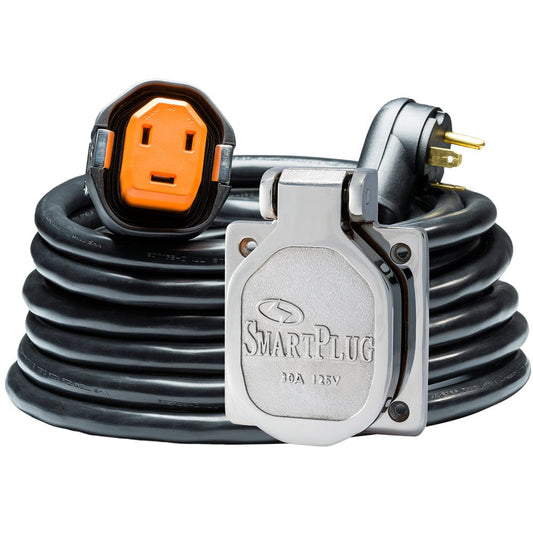 SmartPlug Accessories SmartPlug RV Kit 30 Amp 30 Dual Configuration Cordset - Black (SPX X Park Power)  Stainless Steel Inlet [R30303BM30NT]