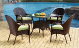 South Sea Outdoor Living Conversation Set D33028-2 CAST OCEAN Bahia 4 EA. DINING ARMCHAIRS, DINING TABLE, AND GLASS TOP