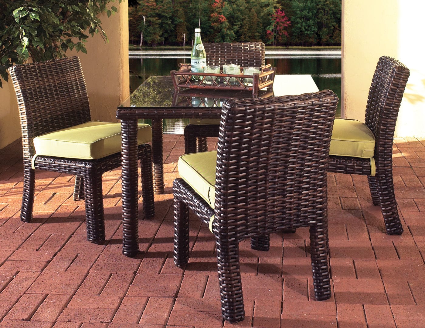 South Sea Outdoor Living Outdoor Dining Table Tobacco brown South Sea Rattan - TOB St. Tropez Square Dining Table | 79317