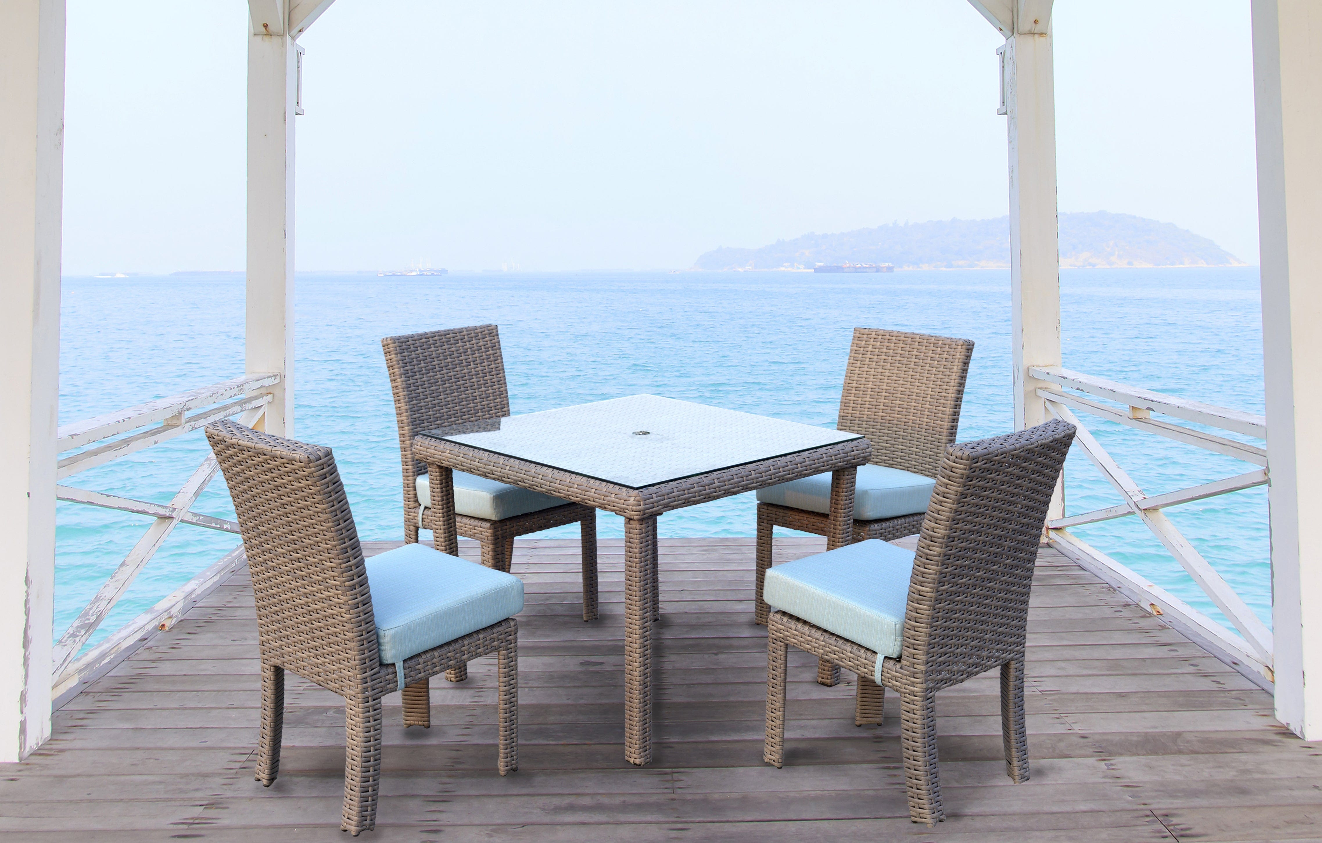 South Sea Outdoor Living Outdoor Dining Table Tobacco brown South Sea Rattan - TOB St. Tropez Square Dining Table | 79317