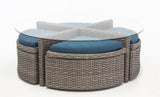 South Sea Outdoor Living Outdoor Ottoman South Sea Rattan - St Tropez Round Sushi Table with Ottomans | 79346