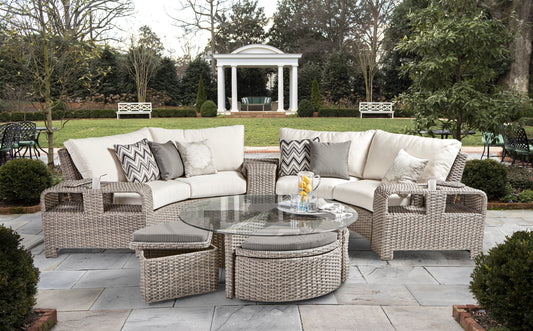 South Sea Outdoor Living Outdoor Seating South Sea Rattan - St Tropez Curved Sectional | 3 Piece Outdoor Conversation Set | 79300