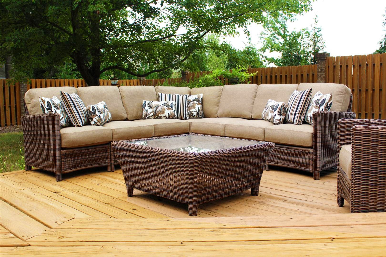 South Sea Outdoor Living Outdoor Sectional Set South Sea Rattan - Del Ray Sectional | 5 Piece Outdoor Conversation Set | 76600