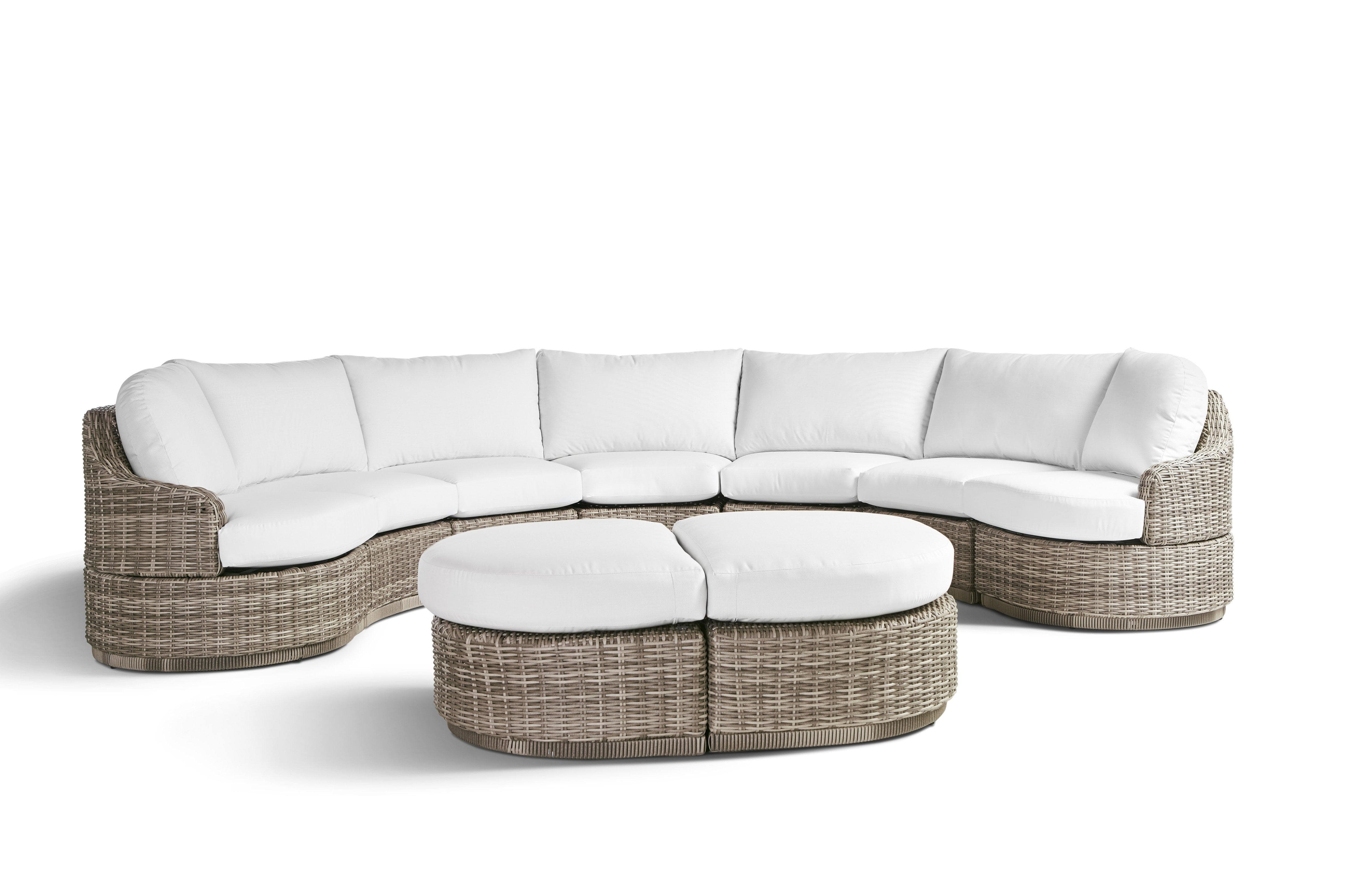 South Sea Outdoor Living Patio Furniture Luna Cove Half Round Ottoman by South Sea Outdoor Living - 74306