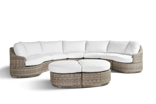 South Sea Outdoor Living Patio Furniture Luna Cove Half Round Ottoman by South Sea Outdoor Living - 74306
