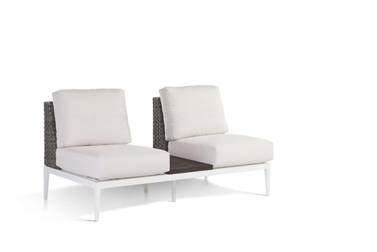 South Sea Outdoor Living Patio Furniture Stevie Loveseat with Tables Between Seats by South Sea Outdoor Living - 73892-TBL