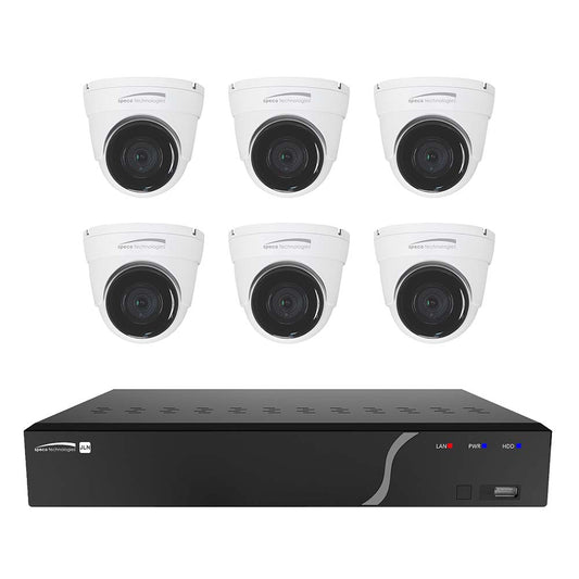 Speco Tech Cameras - Network Video Speco 8 Channel NVR Kit w/6 Outdoor IR 5MP IP Cameras 2.8mm Fixed Lens - 2TB [ZIPK8N2]