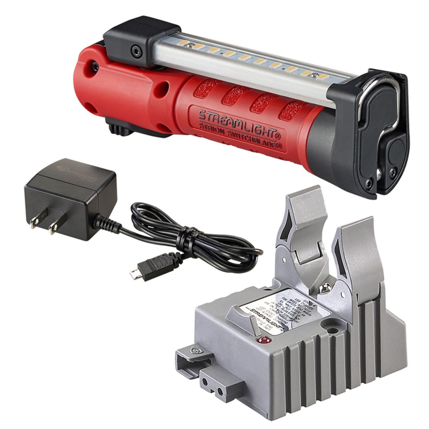 Streamlight Lights : Rechargeable Lights Streamlight Strion Switchblade Work Light w Charger Holder-Red