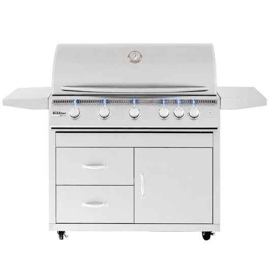 Summerset Grills Premium Gas Grill Summerset Sizzler Pro 40-Inch 5-Burner | Free Standing | Natural Gas OR Propane | Gas Grill With Rear Infrared Burner - SIZPRO40