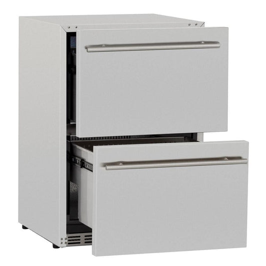 Summerset Grills Summerset Refrigeration Refrigerator, 2 Drawer, 24" Deluxe Outdoor Rated - 5.3ft3