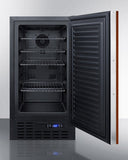 Summit All-Freezer 18" Wide Frost-Free All- Freezer in Black for Built-In or Freestanding Use with Integrated Door Frame for Overlay Panels and Digital Thermostat