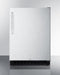 Summit All-Refrigerator 24" 4.8 Cu. Ft. Stainless Steel Built-In Compact Refrigerator with Curved Towel Bar - ADA Compliant