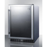 Summit All-Refrigerator 24" 5.0 Cu. Ft. Stainless Steel Frame Glass Door Built-In Compact Refrigerator - ADA Compliant