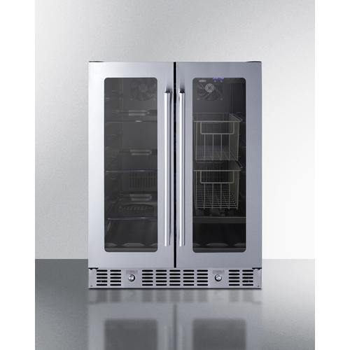 Summit All-Refrigerator 24" Built-In Dual-Zone Produce Refrigerator, ADA Compliant