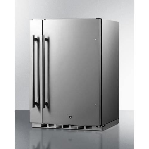 Summit All-Refrigerator Shallow Depth 24" Wide Built-In All-Refrigerator With Slide-Out Storage Compartment