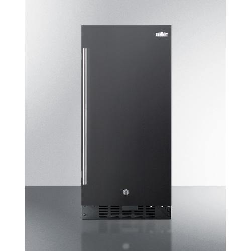 Summit All-Refrigerators 15" 2.2 cu.ft. Black Built-In Undercounter Compact Refrigerator - ADA Compliant - Right Hinge with Lock