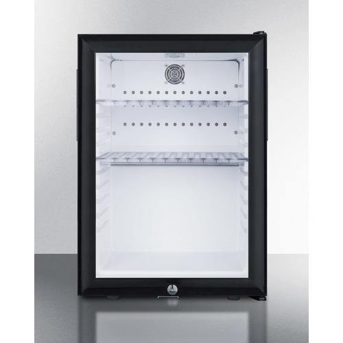 Summit All-Refrigerators 16" 1.2 cu.ft. Black with Glass Door & Lock Compact Minibar