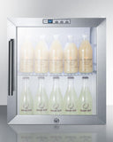 Summit Commercial Compact Beverage Center 17 Inch Commercial Undercounter Refrigerator with Adjustable Chrome Shelves, Double Pane Tempered Glass Door, Digital Thermostat, Door Lock, LED Lighting, Automatic Defrost and Professional Handle: White Cabinet
