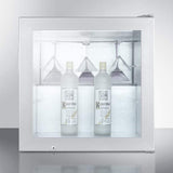 Summit Commercial Compact Vodka Chiller 24 Inch Compact Vodka Freezer with 3.0 cu. ft. Capacity, Self-Closing Door, Factory-Installed Lock, Glass Door and LED Lighting