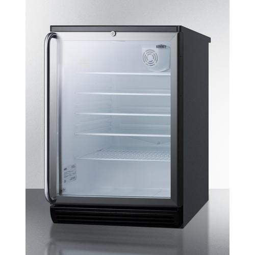 Summit Commercial Undercounter, ADA Beverage Center 24 Inch Built-In Commercial Beverage Center with 5.5 Cu. Ft. Capacity, Adjustable Glass Shelves, Double Pane Tempered Glass Door, Door Lock, Automatic Defrost, ETL-S Listed to ANSI-NSF Standard 7, and ADA Compliant