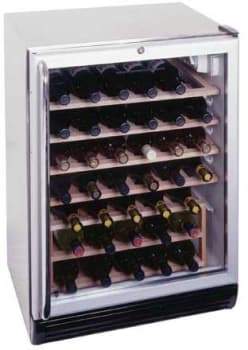 Summit Commercial Undercounter Wine Cellars 24 Inch Wine Cellar with 51-Bottle Capacity, Large Wine Racks, Interior Light, Front Lock, Glass Door and Stainless Steel Cabinet (Not Exact Image): Black/Freestanding Use