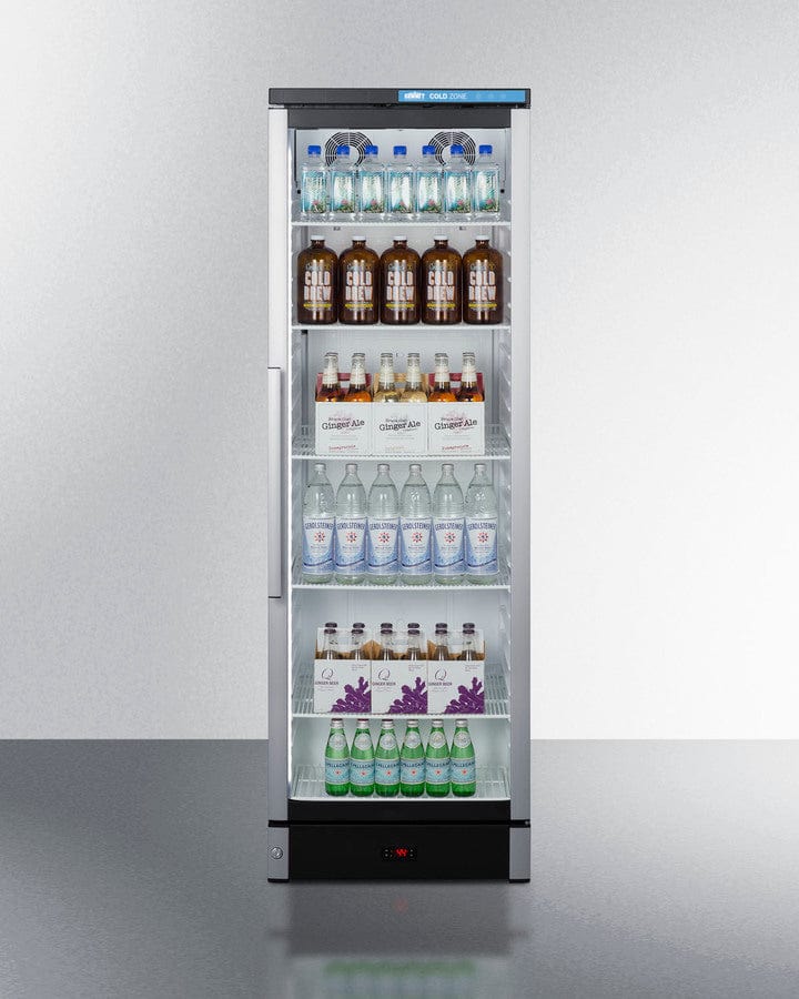 Summit Full Sized Beverage Center Summit - 12.4 cu. ft. Beverage Merchandiser made in Denmark ETL-S listed to ANSI-NSF Standard 7 for use in commercial establishments - Stainless Steel Cabinet | [SCR1301]