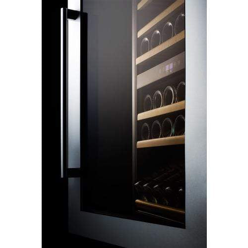 Summit Fully Integrated Wine Cellars 24 Inch Fully Integrated Dual-Zone Wine Cellar with 59-Bottle Capacity, Slide-Out Wooden Shelves, Temperature Alarm, Open Door Alarm, Sabbath Mode and Interior Light