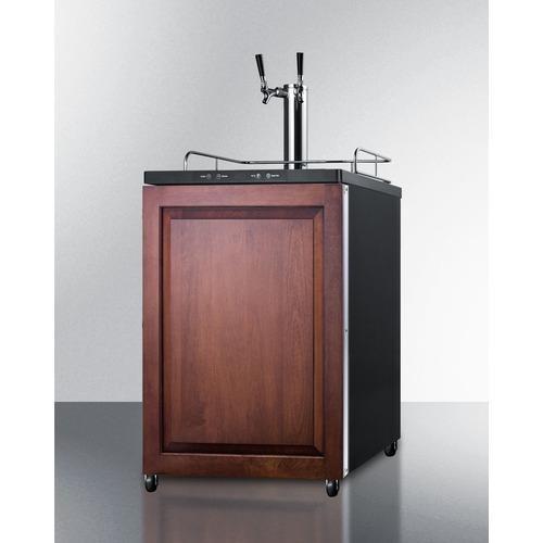 Summit Undercounter Beer Dispensers 24 Inch Built-in Beer Dispenser with 1 Half-Barrel Capacity, Digital Thermostat, Automatic Defrost, Dual Tap Kit, Locking Casters and Top Guard Rail: Panel Ready