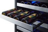Summit Undercounter Wine Cellars 24 Inch Built-In Dual Zone Wine Cellar with 46 Bottle Capacity, Full-Extension Shelving, Double-Pane Tempered Glass Door, LED Lighting, Digital Control Panel, Two Temperature Zones, and ETL-S Listed