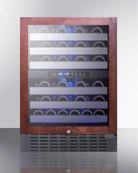 Summit Undercounter Wine Cellars 24 Inch Dual Zone Panel Ready Commercial Wine Cellar with 46 Bottle Capacity, Commercial Shelving Design, Digital Controls, Lock, Double Pane Tempered Glass Door, and 100% CFC Free