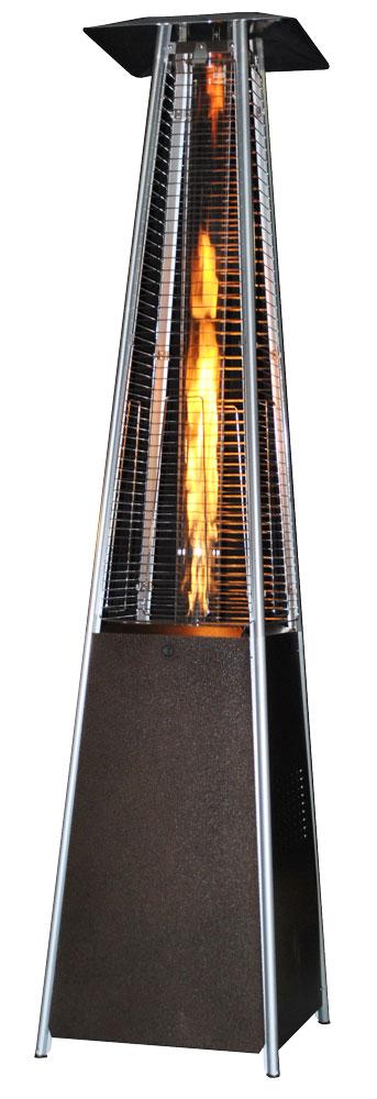 SUNHEAT Tower Patio Heater SUNHEAT Contemporary Square Design Portable Propane Commercial Patio Heater with Decorative Variable Flame-Golden Hammered