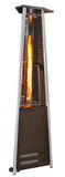 SUNHEAT Tower Patio Heater SUNHEAT Contemporary Triangle Design Portable Propane Commercial Patio Heater with Decorative Variable Flame-Golden Hammered