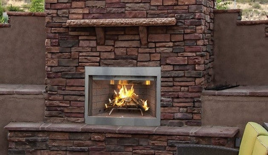 Superior Superior WRE3042WS WRE3000 Wood-Burning Outdoor Fireplace, 42 Inch, White Stacked