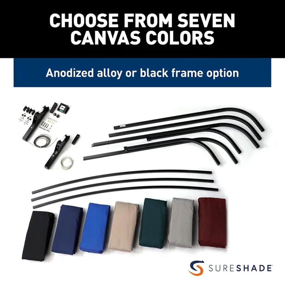 SureShade Accessories SureShade Power Bimini - Black Anodized Frame - Black Fabric [2020000304]