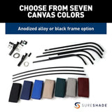 SureShade Accessories SureShade Power Bimini - Black Anodized Frame - Burgandy Fabric [2020000306]