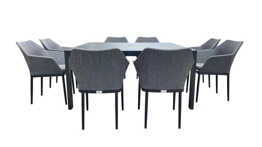 Harmonia Living -  Tailor Classic 8 Seat Square Dining Table - Black/Slate | TA-BK-SET561