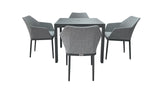 Harmonia Living - Tailor Classic 4 Seat Square Dining Table - Black/Slate | TA-BK-SET510