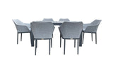 Harmonia Living - Tailor Classic 6 Seat Rectangular Dining Table - Black\Slate | TA-BK-SET530